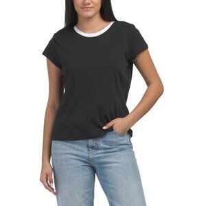 GOLDIE TEE Black/White Jersey Classic Ringer Tee